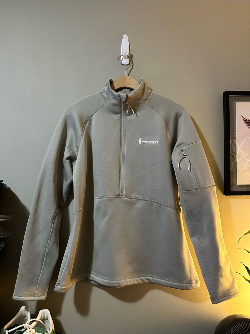 Cotopaxi Womens Taupe Quarter-Zip Fleece Pullover
